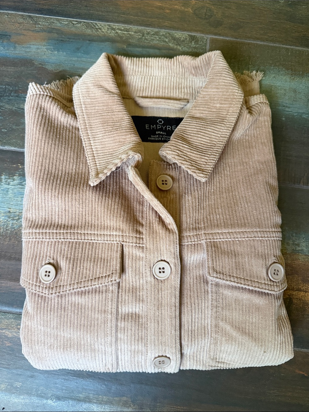 Zumiez Empyre Tan Corduroy Shacket Jacket - oversized Size S